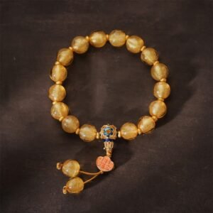 Gold Foil Liuli Glass Bead Ruyi Golden Ingot Fortune Bracelet | Your Quiet Daily Anchor for Quiet Warmth | AetherFate