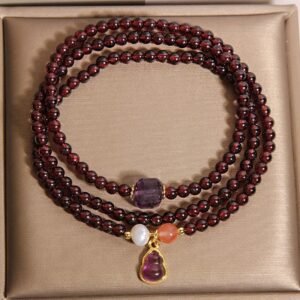 For When You Need Quiet Calm | Garnet Amethyst Gourd Multi-Layer Bracelet | AetherFate