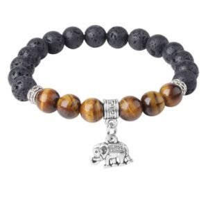 Black Lava Rock Crystal Beads Animal Pattern Bracelet | Your Quiet Daily Anchor for Quiet Presence | AetherFate