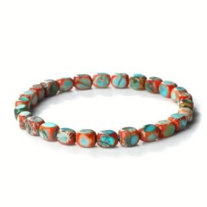 For When You Need Quiet Presence | Colorful Emperor Stone Oval Square Beads Anti-stress Bracelet