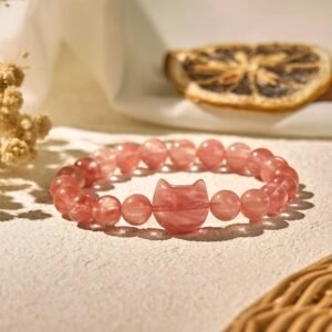 Lovely Cat Head Red Agate Spiritual Beads Bracelet | Your Quiet Daily Anchor for Steady Presence | AetherFate
