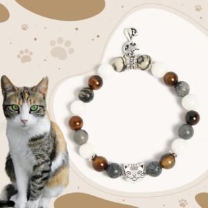 Tricolor Cat Black Veined Jasper Brown Striped Agate Chalcedony Strength Bracelet | Your Quiet Daily Anchor for Steady Presence | AetherFate
