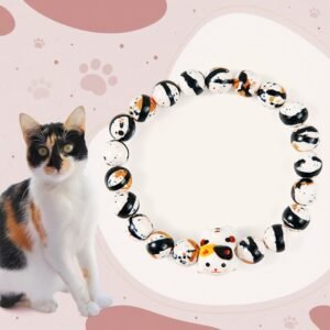 Calico Cat Stone Ceramic Kitten Head Strength Bracelet | Your Quiet Daily Anchor for Quiet Presence | AetherFate