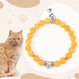 Quiet Presence, Worn Daily. Orange Tabby Cat Yellow Chalcedony Positivity Bracelet by AetherFate