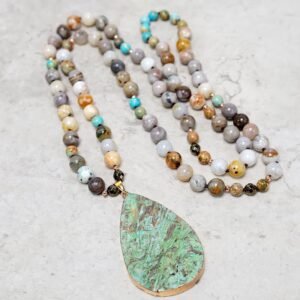 Quiet Presence, Worn Daily. Ocean Picasso Jasper Beaded Neckace by AetherFate