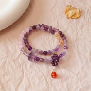 For When You Need Gentle Optimism | Amethyst Citrine Positive Transformation Double Wrap Bracelet