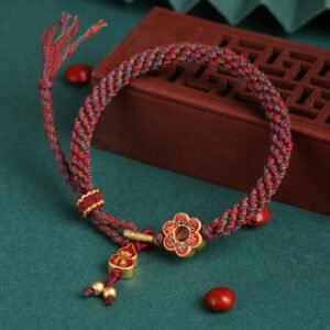 Quiet Presence, Worn Daily. Handmade Colorful Gourd Flower Braided String Bracelet by AetherFate