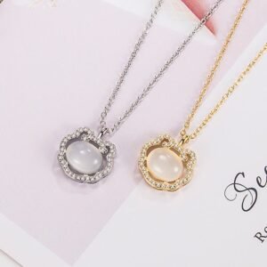 For When You Need Quiet Presence | Chalcedony Lock of Good Wishes Positive Necklace Pendant