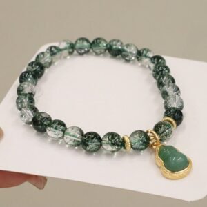 For When You Need Quiet Presence | Green Phantom Confidence Gourd Buddha Charm Bracelet