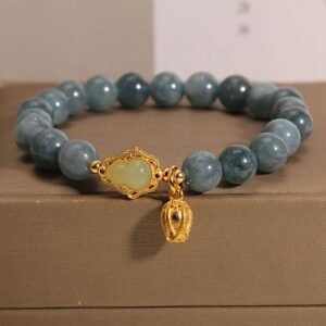 For When You Need Quiet Wisdom | Jade Gourd Tulip Charm Bracelet