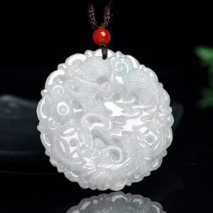For When You Need Quiet Wisdom | White Jade Dragon Necklace String Pendant
