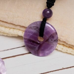 Coin Pendant Crystal Gemstone Necklace | Your Quiet Daily Anchor for Quiet Presence | AetherFate
