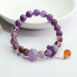 Amethyst Purple Phantom Gemstone Spiritual Awareness Bracelet | Your Quiet Daily Anchor for Quiet Calm | AetherFate