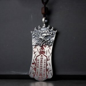 Gentle Warmth, Worn Daily. FengShui Bagua PiXiu Cinnabar Balance Necklace Pendant by AetherFate