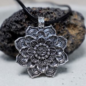 Quiet Presence, Worn Daily. Tibetan Lotus Blessing Necklace Pendant by AetherFate