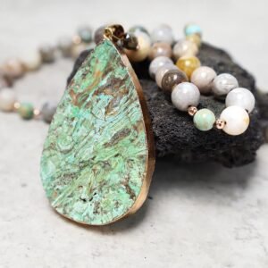 Quiet Presence, Worn Daily. Ocean Picasso Jasper Beaded Neckace by AetherFate