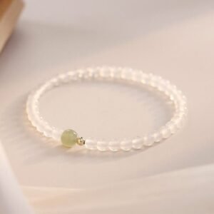 White Agate Jade Bracelet | Your Quiet Daily Anchor for Quiet Wisdom | AetherFate
