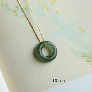 Serenity | Cool-Smooth Jade Round Peace Buckle Necklace | AetherFate