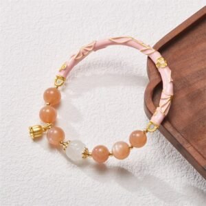 For When You Need Quiet Warmth | Sun Stone Golden Silk Jade Lily of the Valley Charm Positive Bracelet Bangle