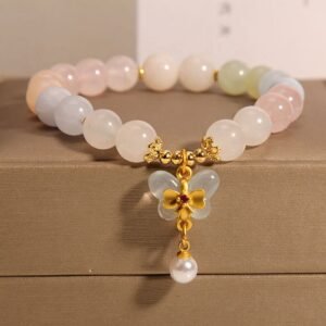 Morganite Confidence Butterfly Charm Bracelet | Your Quiet Daily Anchor for Quiet Presence | AetherFate