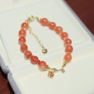 Red Agate Rose Confidence Calm Chain Bracelet | Your Quiet Daily Anchor for Steady Presence | AetherFate