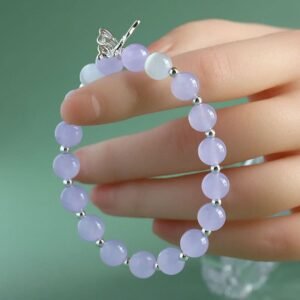 Blue Chalcedony Pink Crystal Purple Chalcedony Butterfly Bracelet | Your Quiet Daily Anchor for Quiet Presence | AetherFate