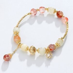 Gentle Clarity, Worn Daily. Colorful Rutilated Quartz Cat Eye Zircon Auspiciousness Bead Bracelet by AetherFate