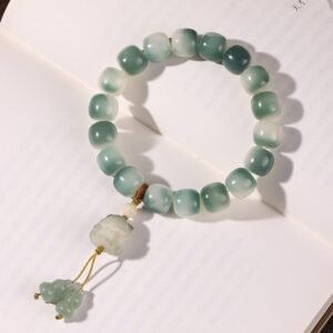 For When You Need Quiet Presence | Gradient Bodhi Seed Nine Tailed Fox Cat Paw Claw Pine Cone Peace Bracelet