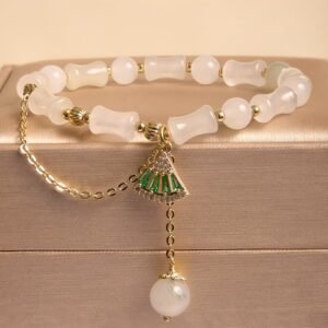 For When You Need Quiet Wisdom | Tianshan White Jade Bamboo Pattern Blessing Bracelet