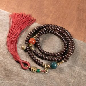 Quiet Presence, Worn Daily. 108 Mala Beads Tibet Purple Bodhi Seed Auspiciousness Bracelet by AetherFate