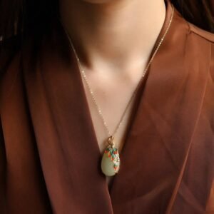 For When You Need Quiet Wisdom | White Jade Peacock Necklace Chain Pendant