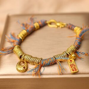 Quiet Presence, Worn Daily. Handmade Tibetan Fortune Multicolored Rope Braid Bracelet by AetherFate