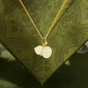 Gentle Focus, Worn Daily. Sterling Silver Hetian Jade Gourd Abundance Necklace Pendant by AetherFate