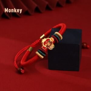 For When You Need Gentle Focus | Handmade Sterling Silver Year of the Dragon Cute Chinese Braided Red Bracelet