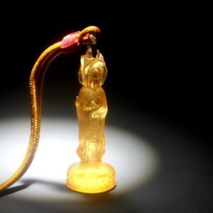 Quiet Presence, Worn Daily. Avalokitesvara Buddha Liuli Harmony Necklace by AetherFate