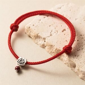 Sterling Silver Year of the Dragon Cinnabar Red String Bracelet (Extra 30% Off | USE CODE: FS30) | Your Quiet Daily Anchor for Gentle Focus | AetherFate
