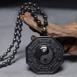 For When You Need Inner Stillness | Black Obsidian Stone Yin Yang Pendant Necklace | AetherFate
