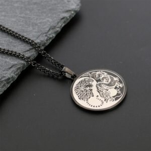For When You Need Quiet Warmth | Tiger Dragon Titanium Steel Chain Necklace Harmony Pendant