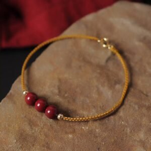 For When You Need Quiet Warmth | 14K Gold Plated Cinnabar Blessing String Braided Bracelet