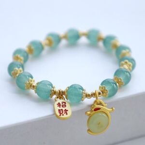 Year of the Dragon Red Agate Green Aventurine Peace Buckle Fu Character Fortune Bracelet | Your Quiet Daily Anchor for Steady Presence | AetherFate