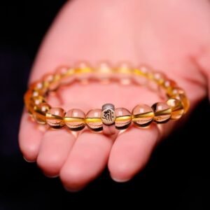 Gentle Focus, Worn Daily. Sterling Silver Chinese Natal Buddha Citrine Bracelet by AetherFate
