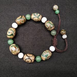 For When You Need Quiet Presence | Tibetan Three-eyed Dzi Bead Braided Bracelet