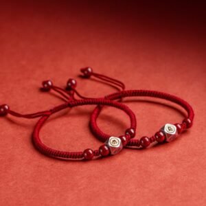 Sterling Silver Chinese Natal Buddha Cinnabar Calm Bracelet | Your Quiet Daily Anchor for Gentle Focus | AetherFate