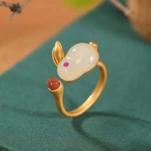 For When You Need Gentle Focus | Sterling Silver Year of the Rabbit Hetian Jade Ring Earrings Necklace Pendant