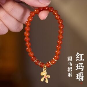 Youthful | Year of the Horse Red Agate Bracelet Beads for Women