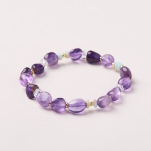 Amethyst Shaped Bracelet Female Off Fire Irregular Advanced Sense Purple...