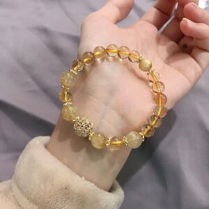 Rutilated Quartz Bracelet | Golden Threads of Quiet Radiance | AetherFate