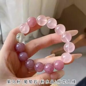 Rose Quartz Bracelet | A Soft Bloom of Pink and Violet | AetherFate
