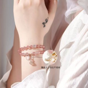 Rose Quartz Bracelet | Gentle Warmth in Soft Pink Layers | AetherFate