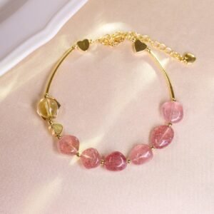 Rose Quartz Bracelet | A Gentle Blush of Strawberry Pink | AetherFate